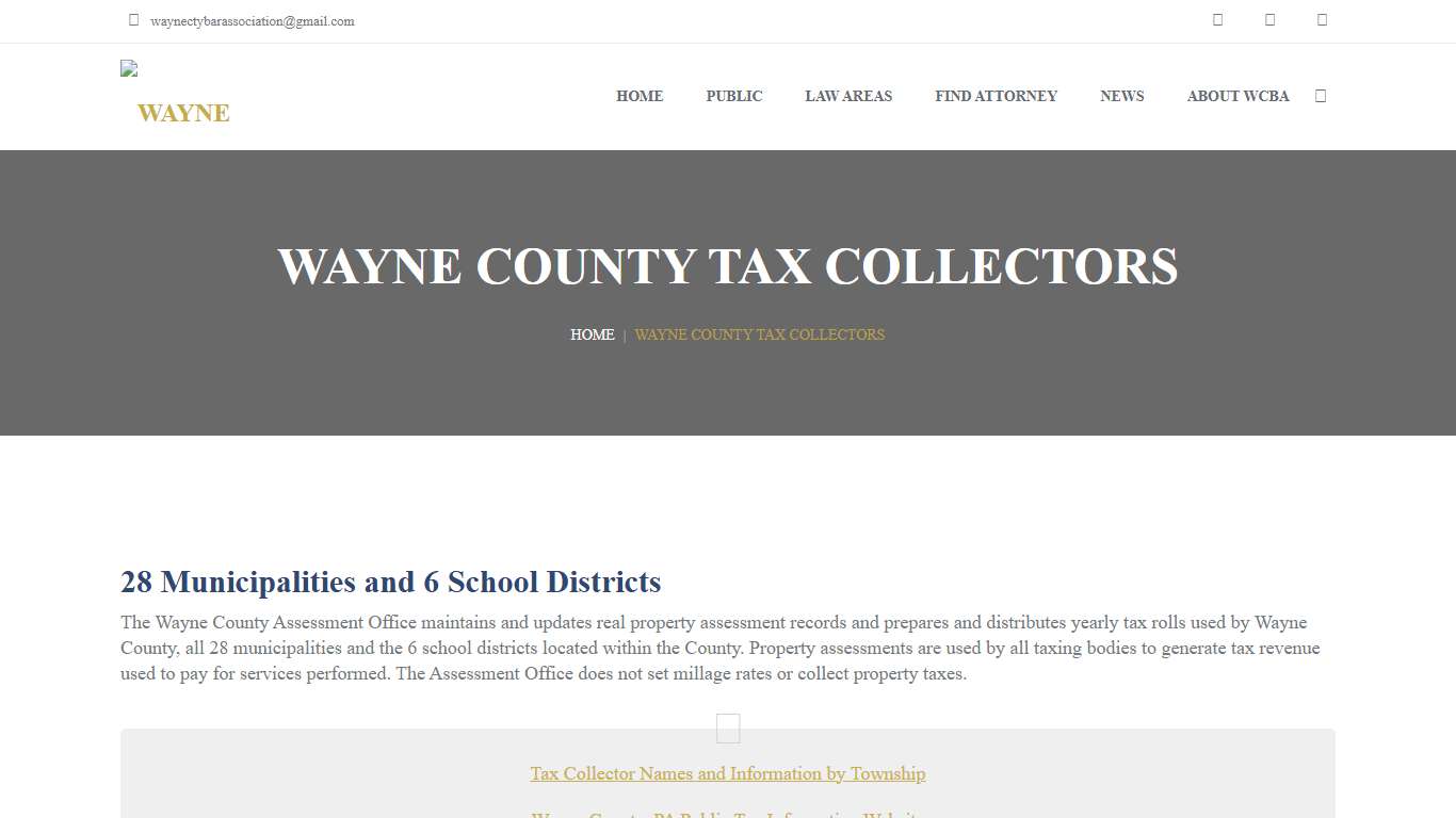 Wayne County Tax Collectors - The Wayne County Bar Association