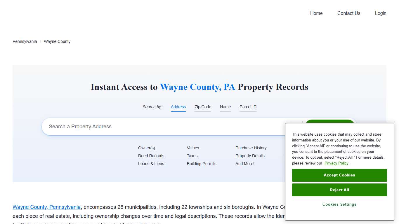 Wayne County, PA Property Records | Owners, Deeds, Permits